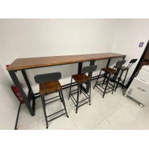 陳列品$999 100Wx100Hx40D枱 實木復古鐵藝Bar Table Bar Chair  (IS2280)