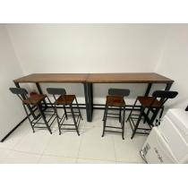 陳列品$999 100Wx100Hx40D枱 實木復古鐵藝Bar Table Bar Chair  (IS2280)