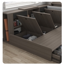 北歐品味系列 多用途儲物床架配邊櫃 120/150 x 209.5(不包床褥) (IS7589)