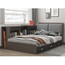 北歐品味系列 多用途儲物床架配邊櫃 120/150 x 209.5(不包床褥) (IS7589)
