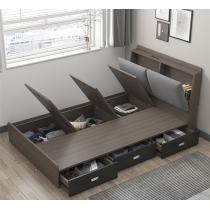 北歐品味系列 多用途儲物床架配邊櫃 120/150 x 209.5(不包床褥) (IS7589)