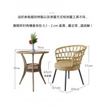 戶外學校傢私藤椅 休閒椅子61cm小茶几70cm組合（IS8638）