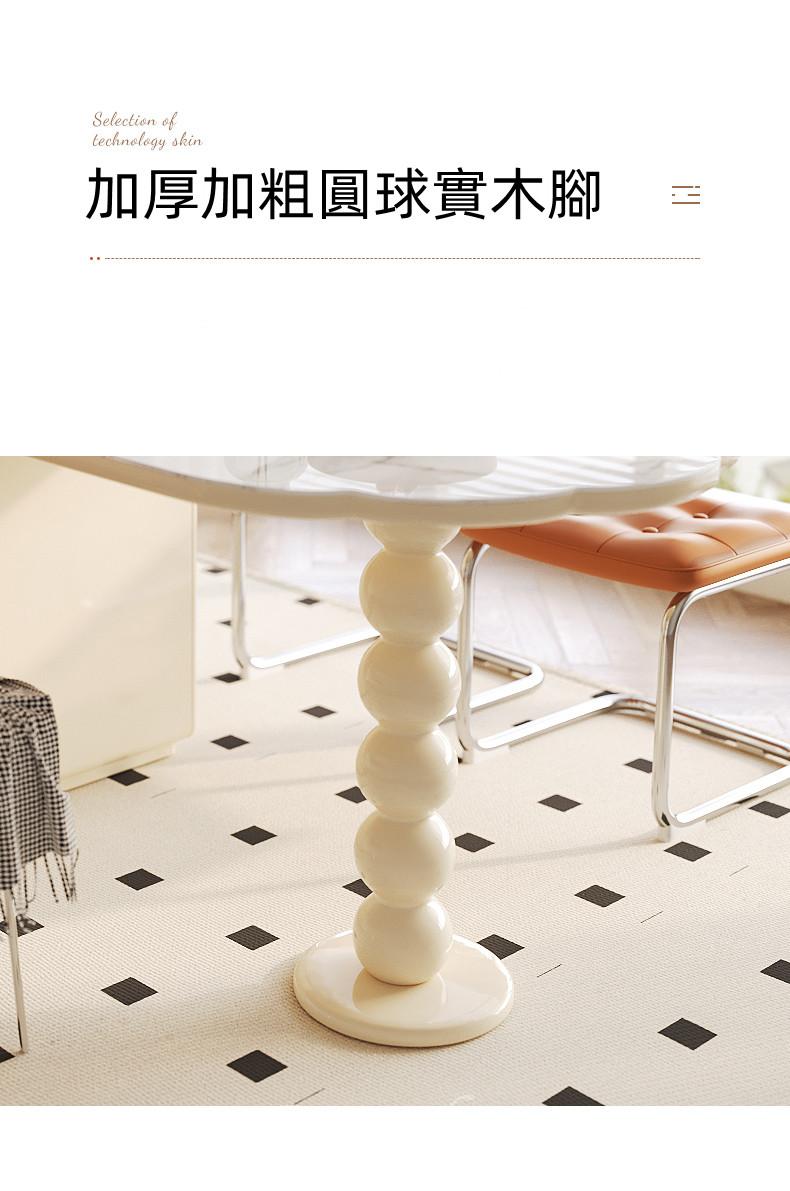 田園純白·象牙白系列 折叠岩板儲物餐桌 160cm/180cm（IS8642）