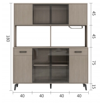 北歐格調 邊櫃 廚櫃 酒櫃 收納儲物櫃 茶水櫃 80cm/120cm/140cm/160cm(IS7949)