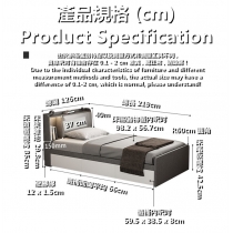 北歐系列 床頭櫃+側櫃桶儲物床 120cm(不包括床褥/燈)(IS8641)