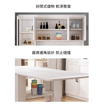 田園純白.象牙白系列 可移動折疊餐桌 蝴蝶枱 組合餐邊櫃91cm/129cm/169cm/209cm(IS8663)
