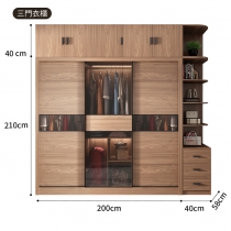 北歐摩登系列 玻璃趟門衣櫃 （不包含燈）120/140/160/180/200cm (IS8671)