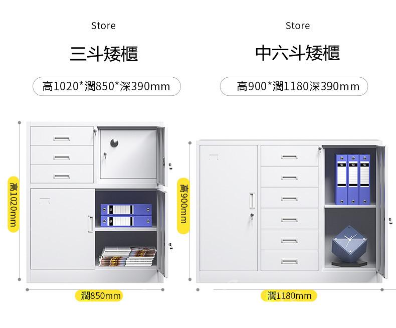 辦公室文件櫃 收納資料檔案 帶鎖儲物櫃 (IS8673)