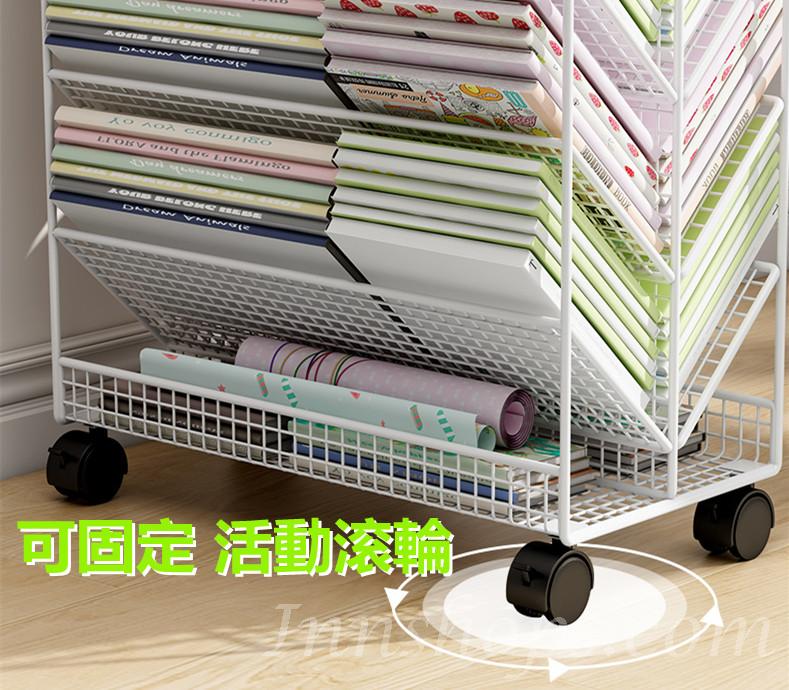 時尚學校傢私多用途活動置物架(活動滚輪)可移動書架 42x23x65cm(IS8683)