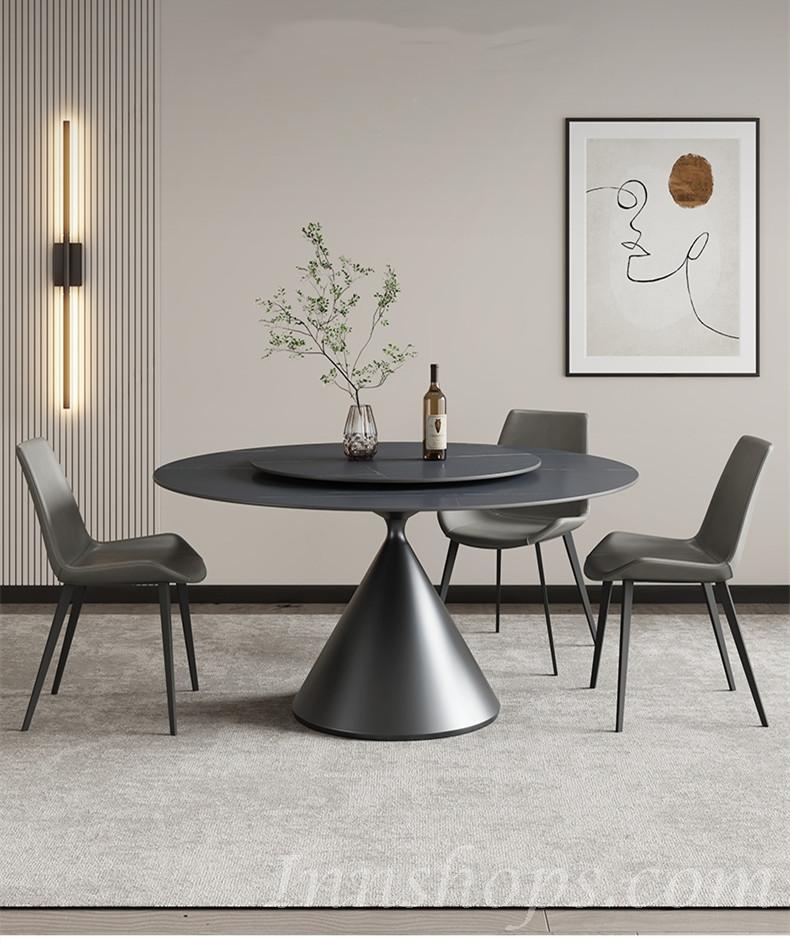 意式 岩板圓形餐桌 餐桌椅組合120cm/130cm/135cm/140cm/150cm（Is8696）