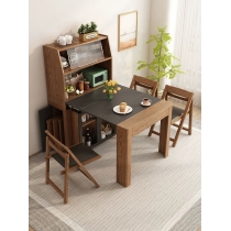 北歐伸縮可折疊餐桌椅組合/儲物餐邊櫃飯枱（IS8090）