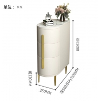 陳列品一個 W80*D25*H62cm 全白 $699  輕奢 岩板邊櫃邊几 夾縫窄置物櫃小茶几*50/60/80cm (IS8684)