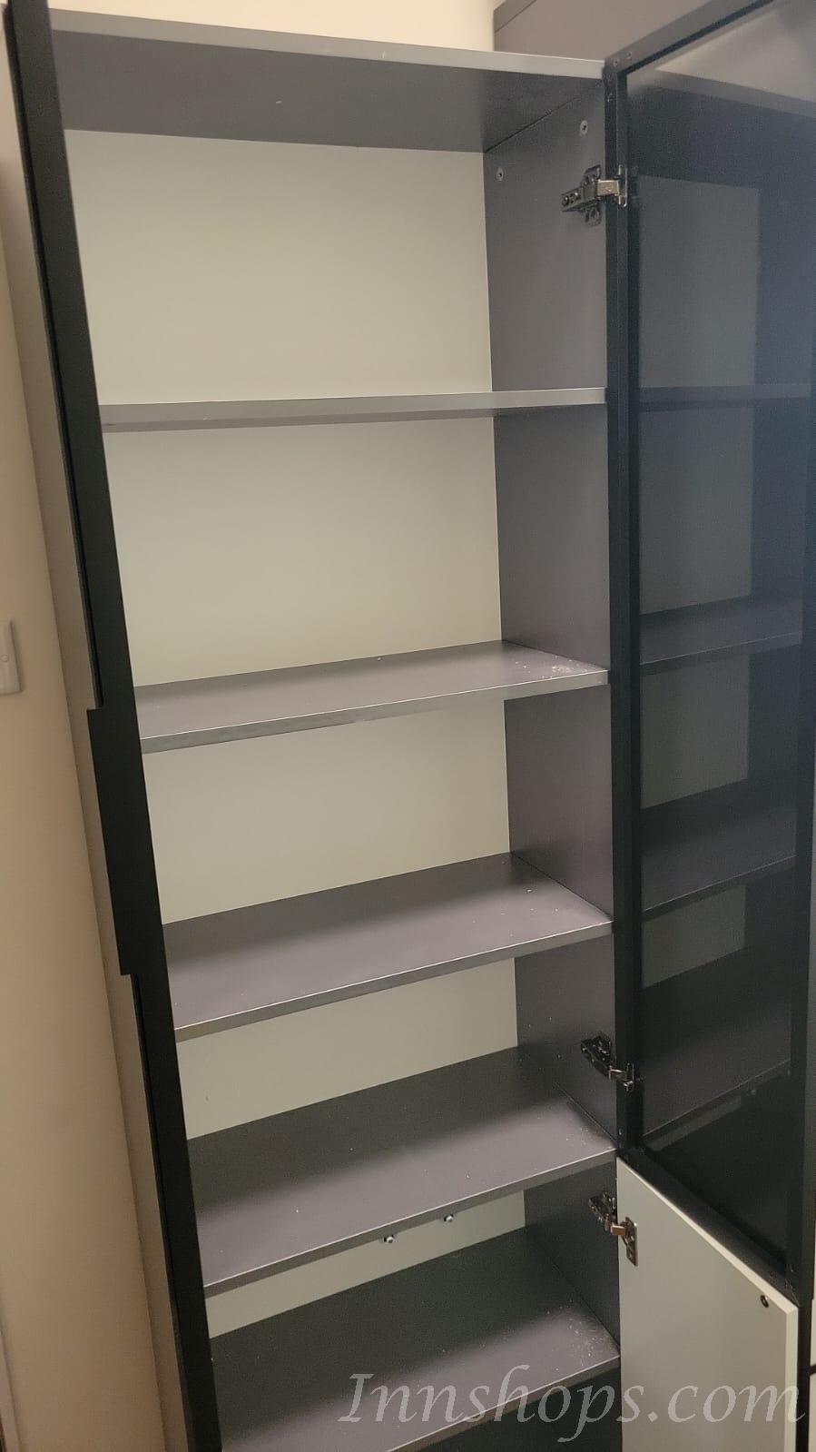 北歐摩登系列  玻璃門書桌電腦枱/書櫃/衣櫃 一體組合80/120/140cm(IS7861)