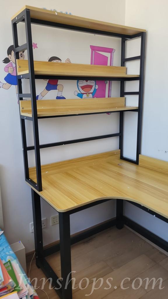 時尚系列學校家具 轉角L型 書桌書架組合 電腦台 120/140/160/180cm (IS8420)