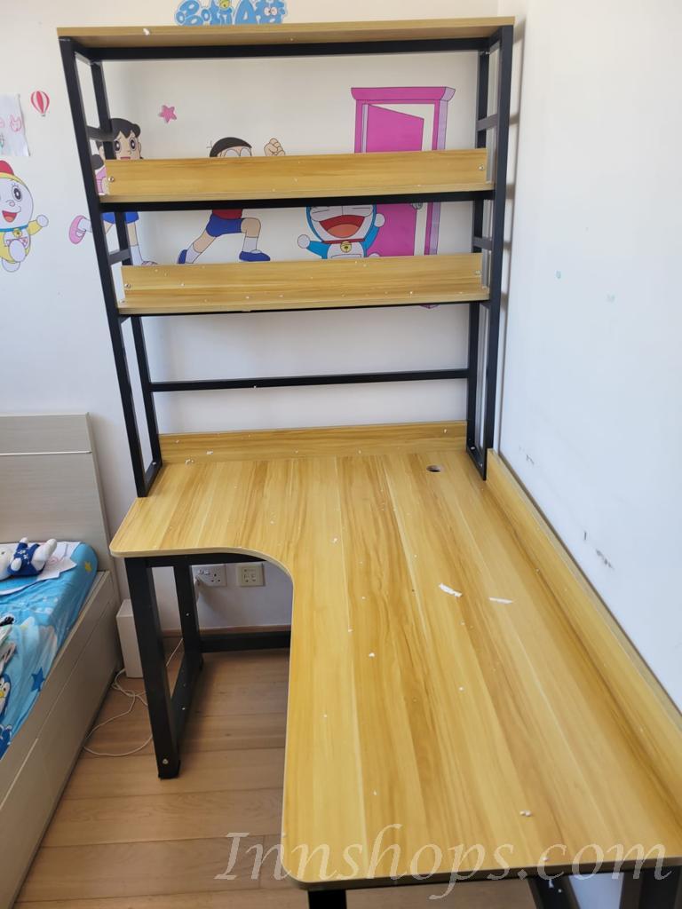 時尚系列學校家具 轉角L型 書桌書架組合 電腦台 120/140/160/180cm (IS8420)