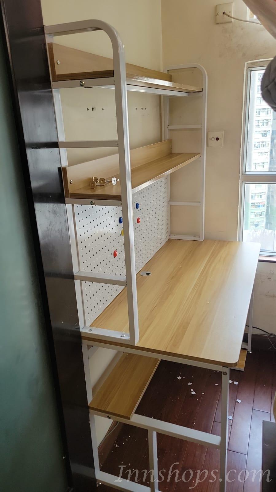 時尚 學校家具洞洞板置物架 書架書枱 電腦枱 80/100/120/140/160cm (IS8500)