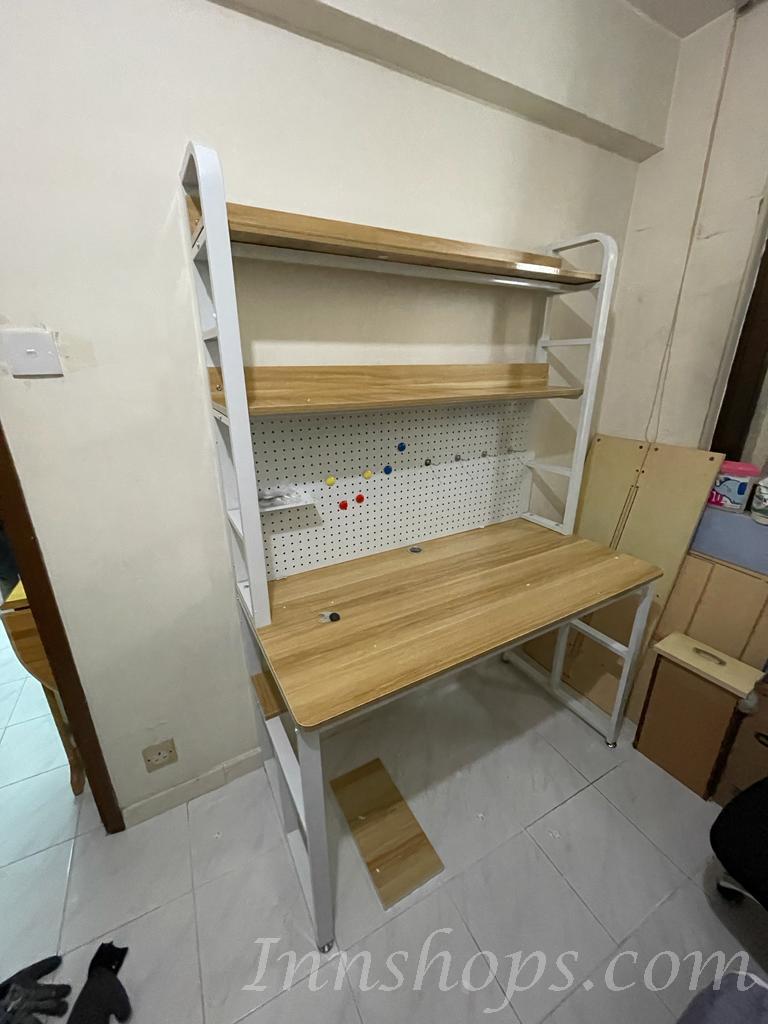 時尚 學校家具洞洞板置物架 書架書枱 電腦枱 80/100/120/140/160cm (IS8500)