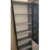 北歐摩登系列  玻璃門書桌電腦枱/書櫃/衣櫃 一體組合80/120/140cm(IS7861)