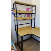 時尚系列學校家具 轉角L型 書桌書架組合 電腦台 120/140/160/180cm (IS8420)