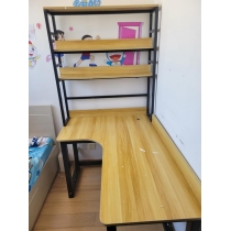 時尚系列學校家具 轉角L型 書桌書架組合 電腦台 120/140/160/180cm (IS8420)