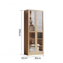 北歐實木紅橡木系列 玻璃門書櫃*80/120cm (IS8741)