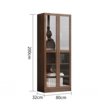 北歐實木紅橡木系列 玻璃門書櫃*80/120cm (IS8741)