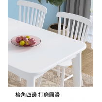 日式實木橡木系列 學校傢私全實木 純白色 餐枱 餐椅組合120/130/140/160cm (IS8745)
