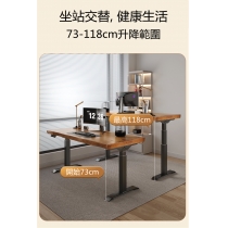 時尚原木智能電動升降桌 實木厚身書桌 站立式工作枱(不包括椅子)*100/120/140/160cm (IS8762)