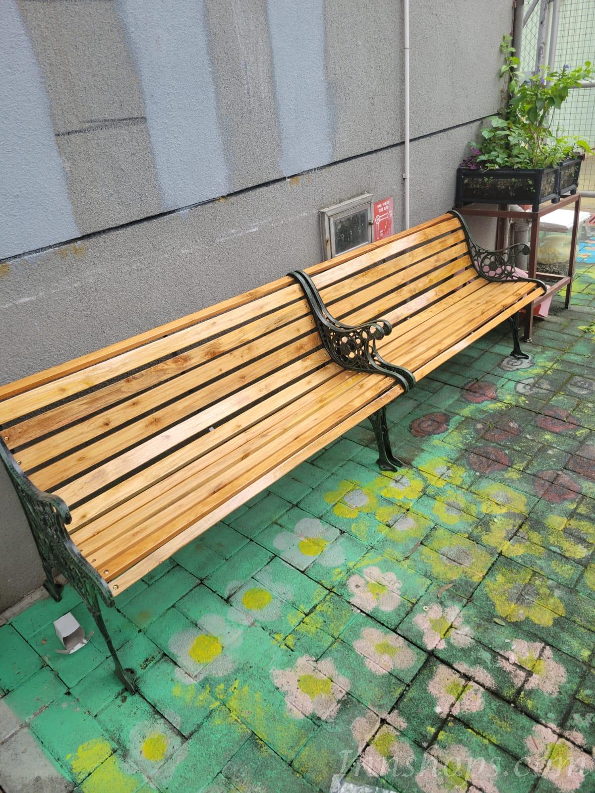 戶外家具 學校傢俱防腐實木長椅 鐵藝公園長椅 (IS5023)