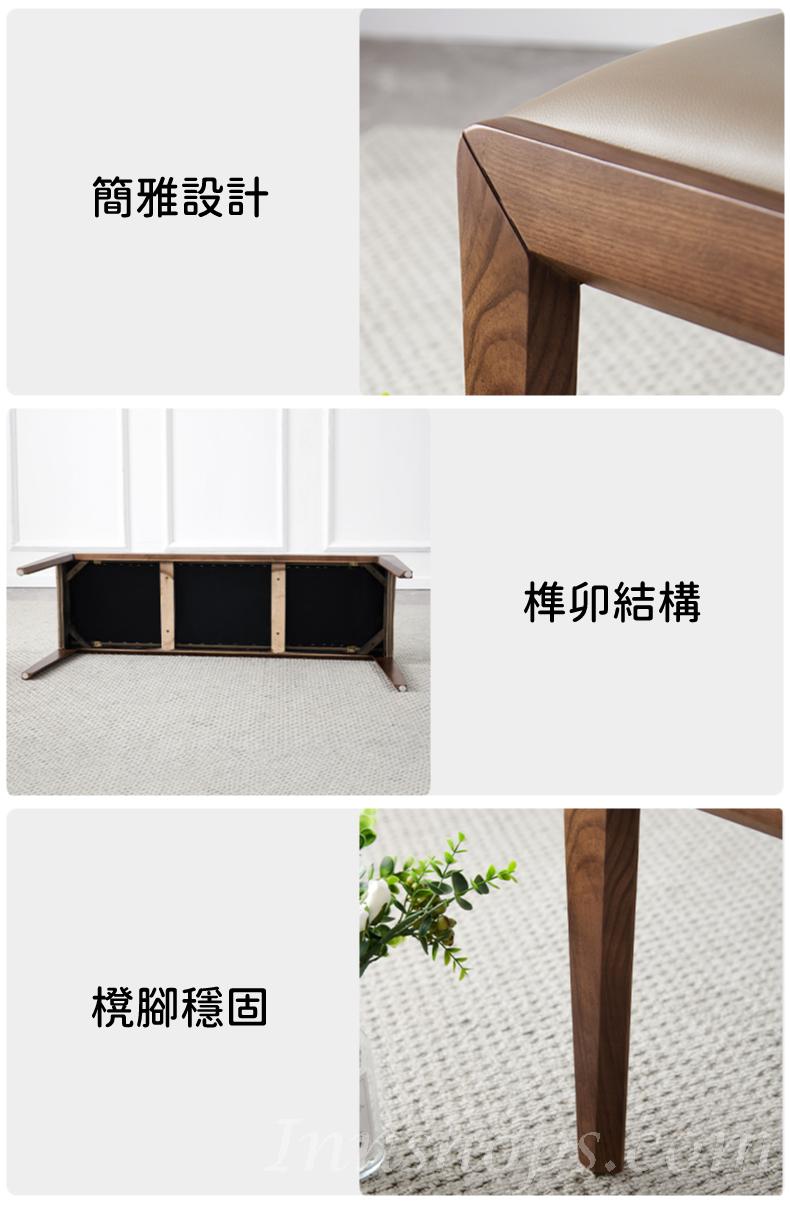 北歐實木白蠟木 皮面 麻布面 長櫈 餐櫈 餐椅 100/120/130cm (IS8793)
