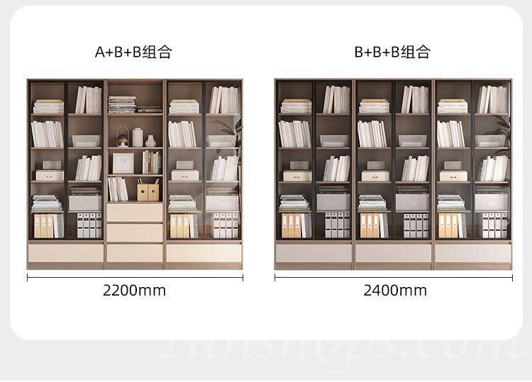 北歐格調 玻璃門書櫃*60/80cm (IS8821)