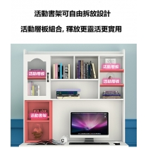 田園純白.象牙白 書桌 帶書架組合 電腦枱(可以改鍵盤架)*80/90/100/120cm (IS8798)