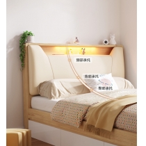 北歐儲物床 雙人床 床頭櫃(不包床褥)125*205*94;40*50*45cm (IS8825)