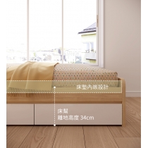 北歐儲物床 雙人床 床頭櫃(不包床褥)125*205*94;40*50*45cm (IS8825)