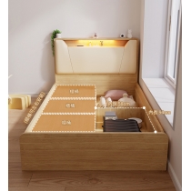 北歐儲物床 雙人床 床頭櫃(不包床褥)125*205*94;40*50*45cm (IS8825)
