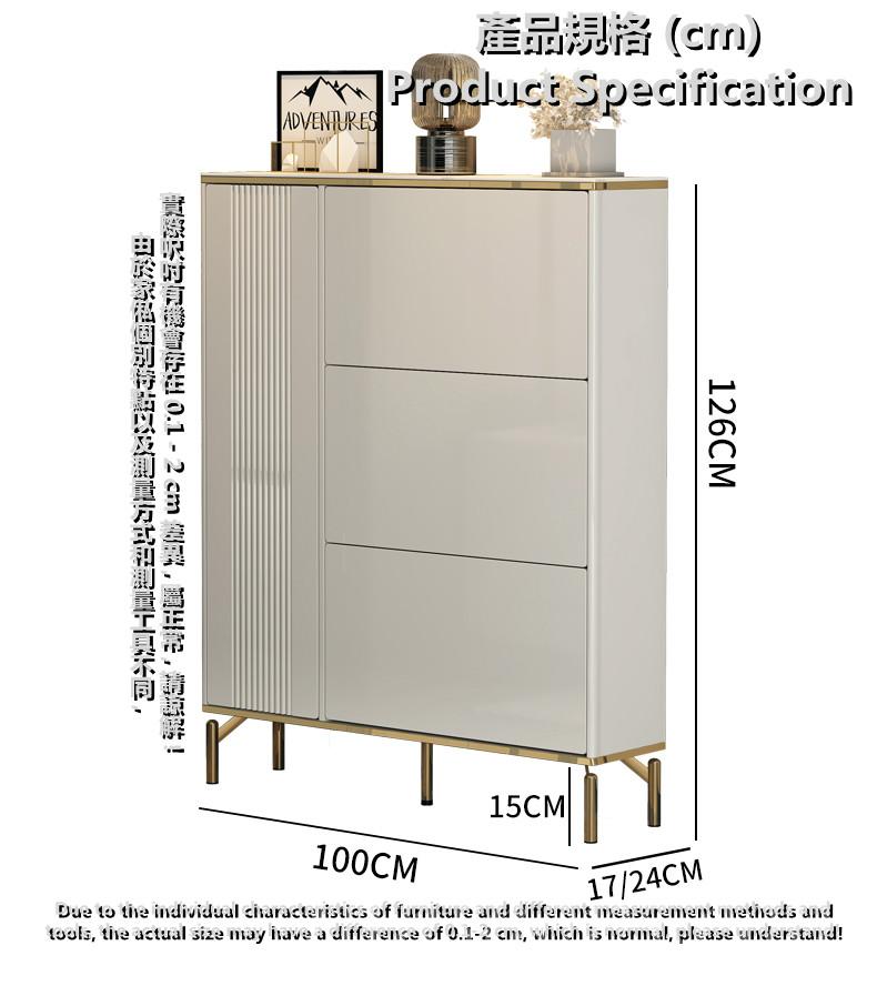 意式氣派系列 岩板頂板超薄鞋櫃/窄款鞋櫃 17/24cm深 (IS8849)