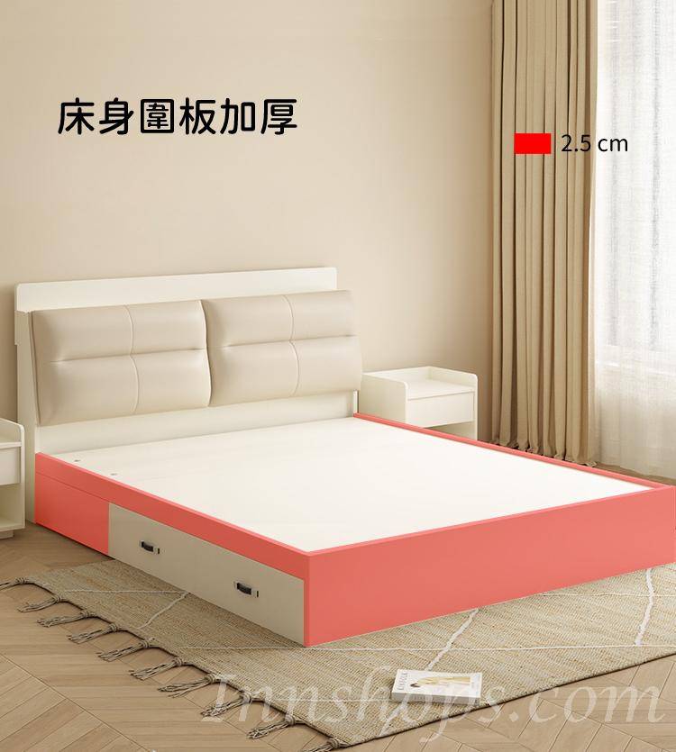 北歐品味系列 軟靠背 雙人油壓床(不包床褥) 156/186*219.8*108cm (IS8878)