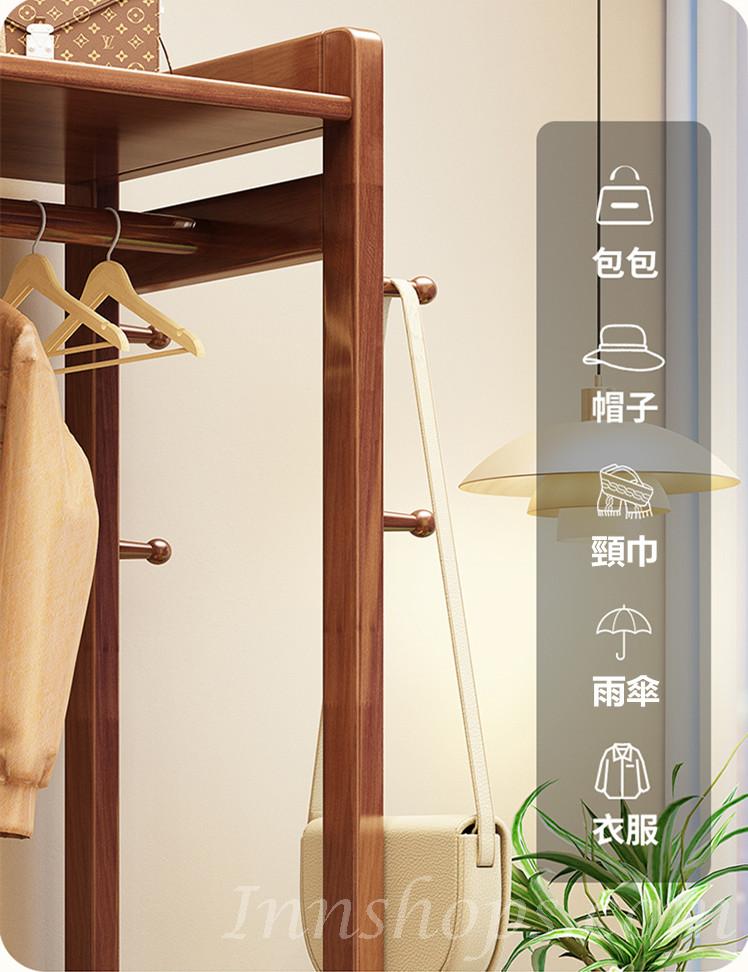 (陳列品一個 $799)  日式實木橡 可移動實木掛衣架全身鏡衣櫃*80/100/120cm (IS8883)