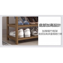 時尚楠竹收納凳子儲物凳換鞋凳連置物架掛衣架(IS7693)