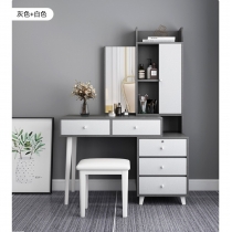 北歐 帶鎖梳妝台 書桌 送妝凳90cm-125cm（IS8861）