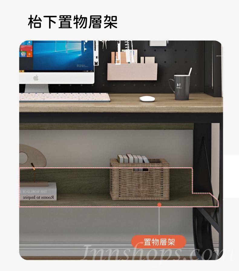 時尚 學校傢私洞洞板 書架 書枱 電腦枱(白色架) 80/100/120/140/160cm (IS8895)