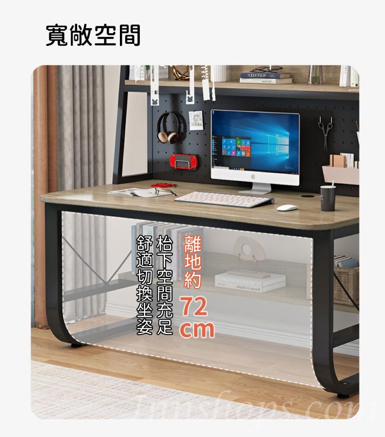 時尚 學校傢私洞洞板 書架 書枱 電腦枱(白色架) 80/100/120/140/160cm (IS8895)