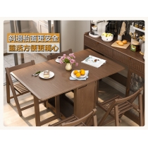日式實木橡木 多功能餐邊櫃/伸縮摺疊餐枱 蝴蝶枱 /餐椅 組合120/130cm (IS8909)