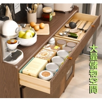 日式實木橡木 多功能餐邊櫃/伸縮摺疊餐枱 蝴蝶枱 /餐椅 組合120/130cm (IS8909)