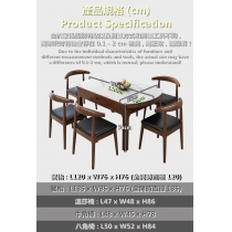 日式實木橡木 岩板伸縮折疊餐枱/餐桌椅組合 120/135cm (IS8914)