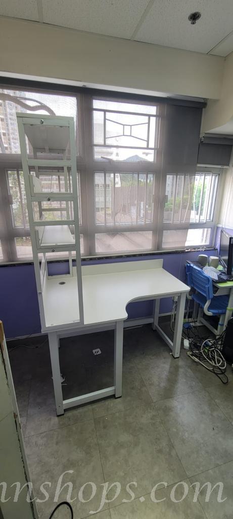 時尚系列學校家具 轉角L型 書桌書架組合 電腦台 120/140/160/180cm (IS8420)
