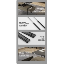 北歐伸縮折疊升降茶几多功能儲物 兩用茶几 變餐桌*100/120cm（IS8307）