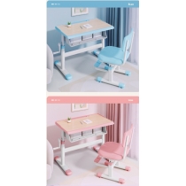 只有陳列品 兒童學習桌椅套裝可升降書枱60cm（IS8969）