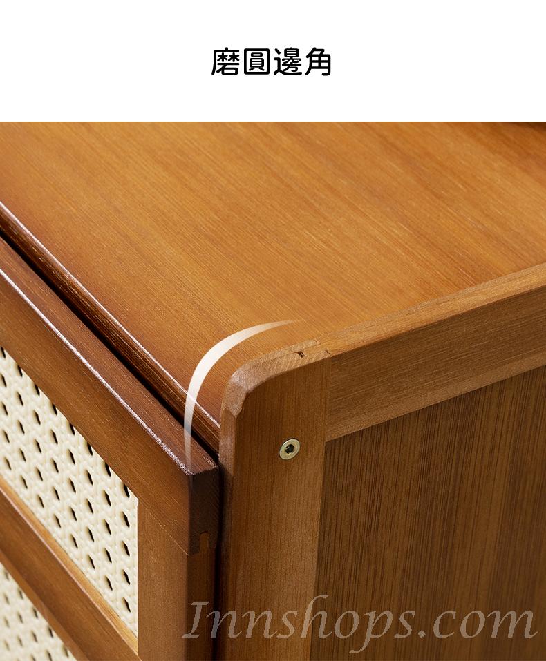 楠竹系列 床頭櫃 置物櫃 (三櫃桶) 42x31x50cm (IS8993)