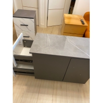 意式簡約現代輕奢岩板移動茶几床頭櫃儲物收納櫃（IS7784)